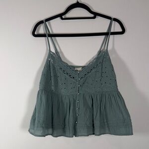 NWOT American Teal Eyelet Camisole